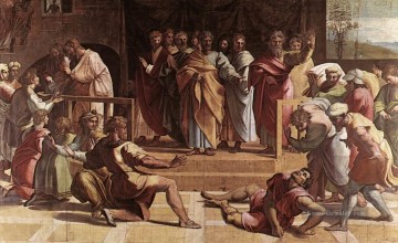Raphael Werke - Der Tod von Ananias Renaissance Meister Raphael